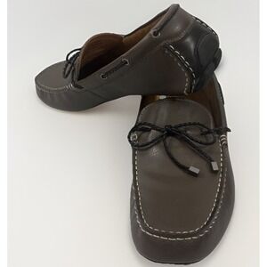 Alfani Tanner Men's Leather Driving Loafers Grey Slip On Shoes Size 12M
